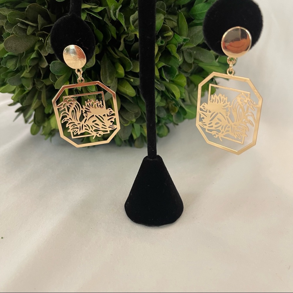 Gamecock USC Gold Earrings